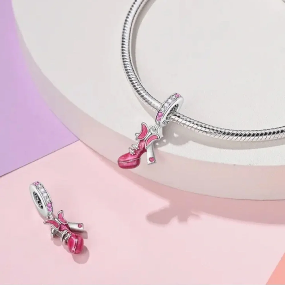 925 Stiletto Butterfly Heel Jewelry Charm-NEW
